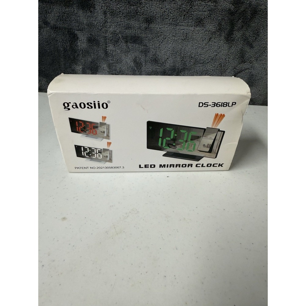 Gaosiio DS-3618LP LED Mirror Clock Digital Projection Alarm Clock New